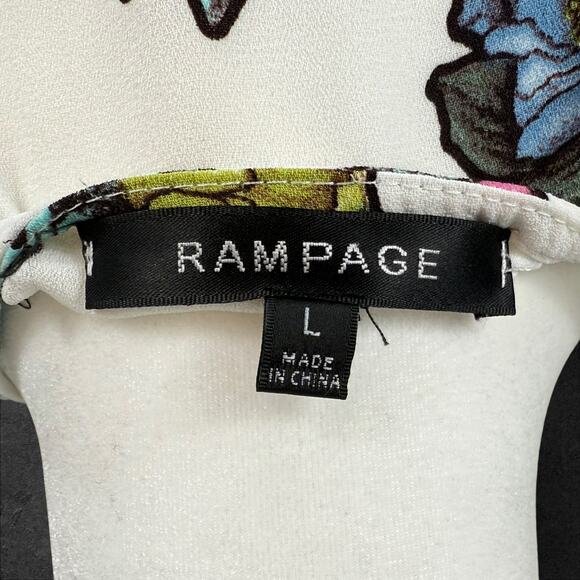 Y2K Flamenco Double Exaggerated Ruffle Mafia Style Sleeve GNO Rampage Wrap Top L - Picture 6 of 8